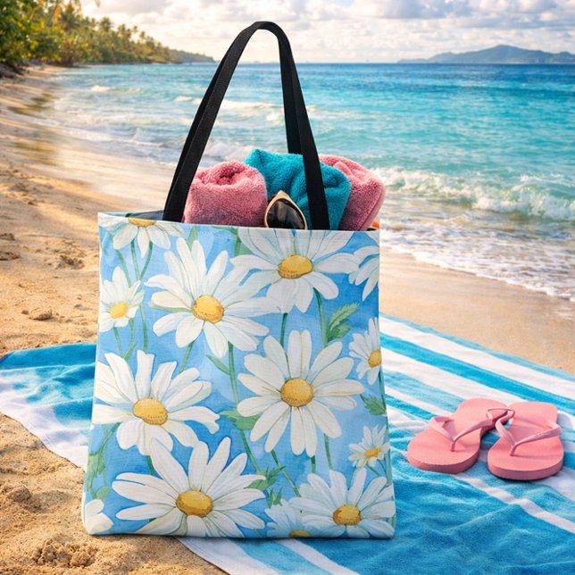 Daisies Floral Tote Bag (Creator Uploaded)