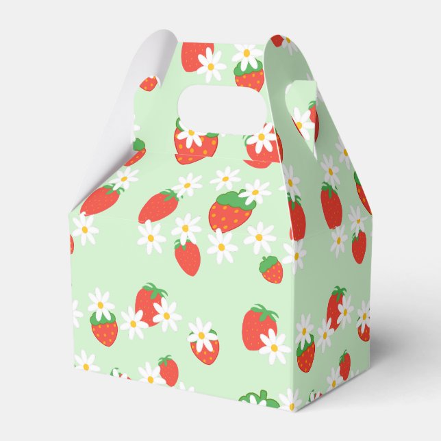 Daisies Flower Floral strawberry Pattern Xmas  Favour Box (Front Side)