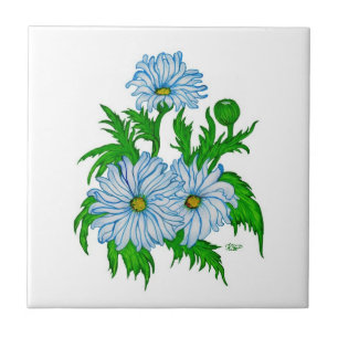 Daisies flowers ceramic tile