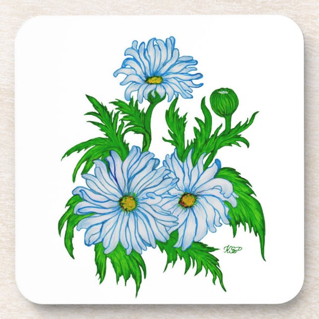 Daisies flowers coaster (Front)