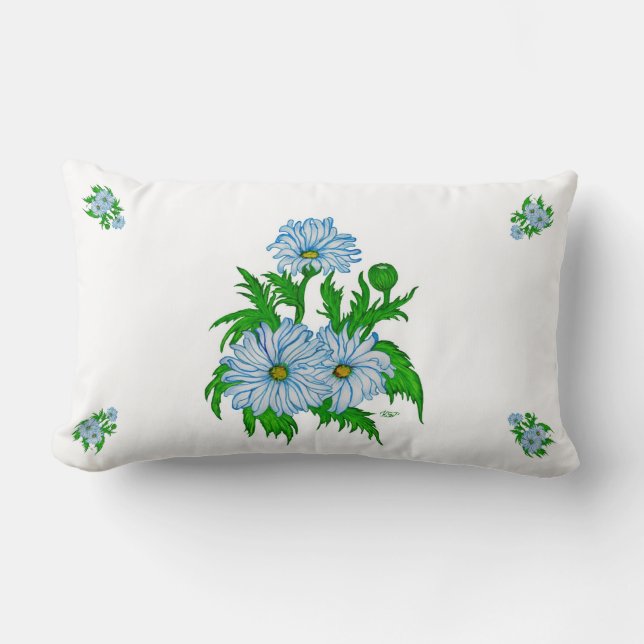 Daisies flowers lumbar cushion (Front)