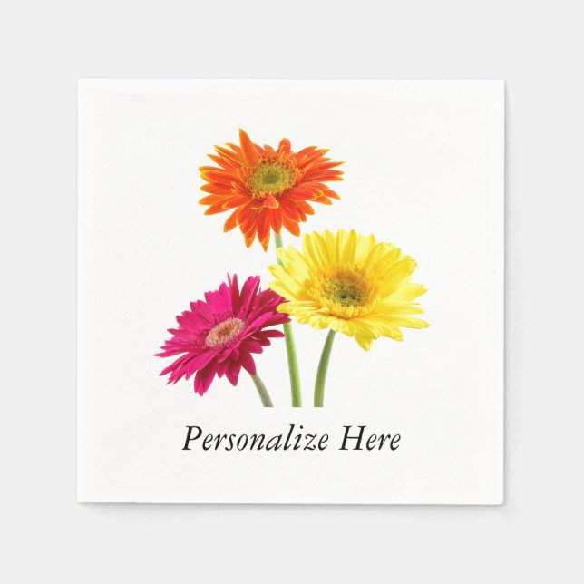 Daisies Gerbera Nature Napkin (Front)