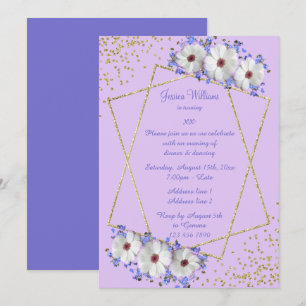 Daisies, Glitter & Confetti Woman's Birthday Invitation