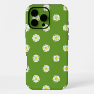 Daisies Illustrative Pattern on Green iPhone 16 Pro Max Case
