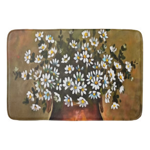 Daisies In A Copper Coloured Vase Bath Mat