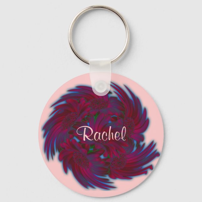 Daisies in a Whirlwind Key Ring (Front)