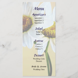 Daisies In Love Heart Wedding Menu
