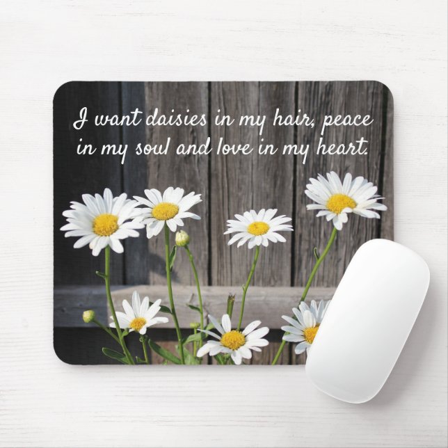 Daisies in my Hair Mouse Pad (With Mouse)