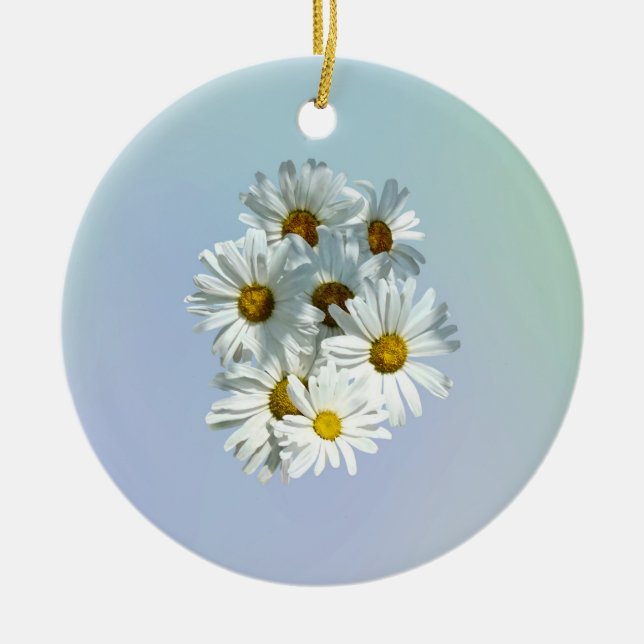 Daisies in Sunshine II Ceramic Ornament (Front)