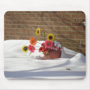 Daisies In The Snow Mouse Pad