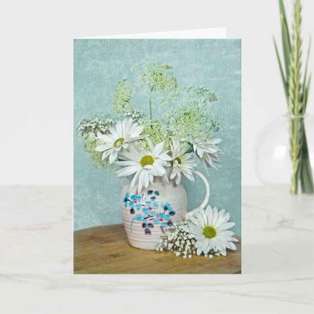 Daisies In Vintage Pitcher Card (Front)