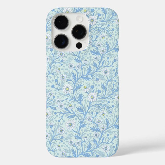 Daisies in white and blue on sea glass Case-Mate iPhone case (Back)
