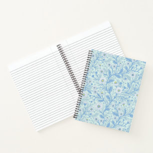 Daisies in white and blue on sea glass notebook