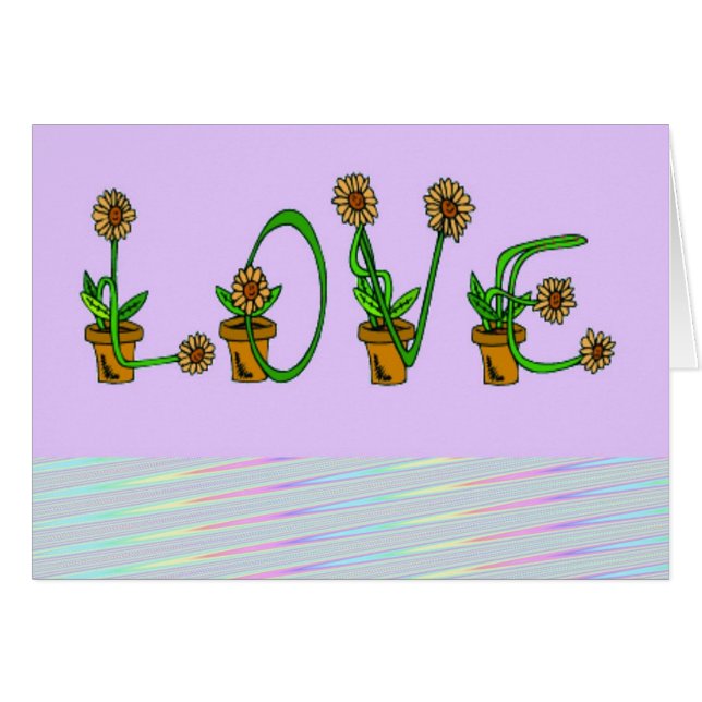 Daisies Love Card (Front Horizontal)