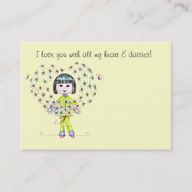 Daisies Lunch Box Love note - Calling Card (Front)