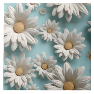 Daisies make me happy ceramic tile