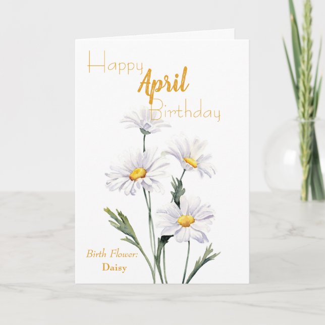 Daisies March Birth Flower Birthday Card (Front)