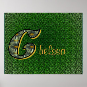 Daisies Monogram Initial C Personalised Poster