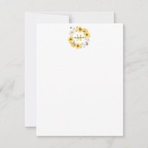 Daisies Monogram Note Card