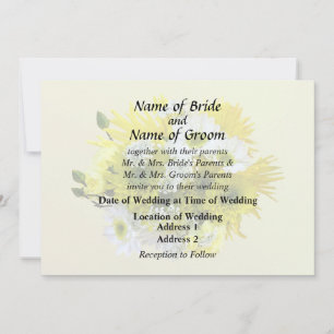 Daisies, Mums and Queen Anne's Lace Bouquet Invitation