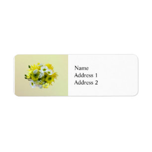 Daisies, Mums and Queen Anne's Lace Bouquet Return Address Label