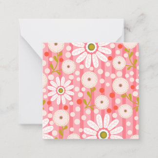 Daisies on a Rose Pink Striped Background Card