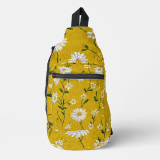 Daisies on a Yellow Background Sling Bag