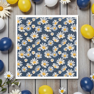 Daisies on Blue Denim Birthday  Napkin