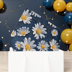 Daisies on Blue Denim Birthday Tissue Paper