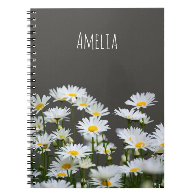 Daisies on Grey Notebook (Front)