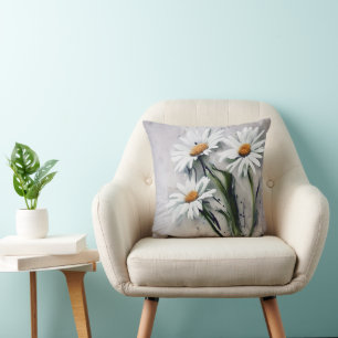 Daisies On Grunge Cushion