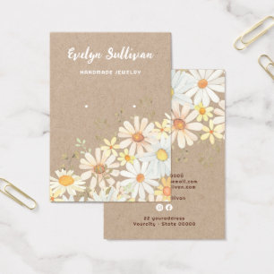 Daisies on kraft paper earring display card