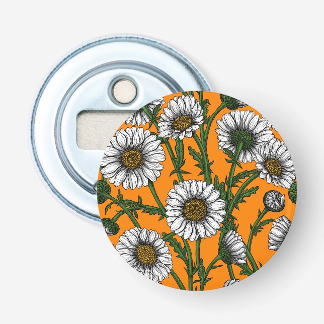 Daisies on orange bottle opener (Front)