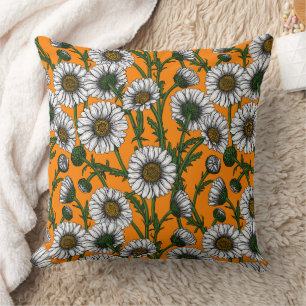 Daisies on orange cushion