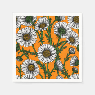 Daisies on orange napkin