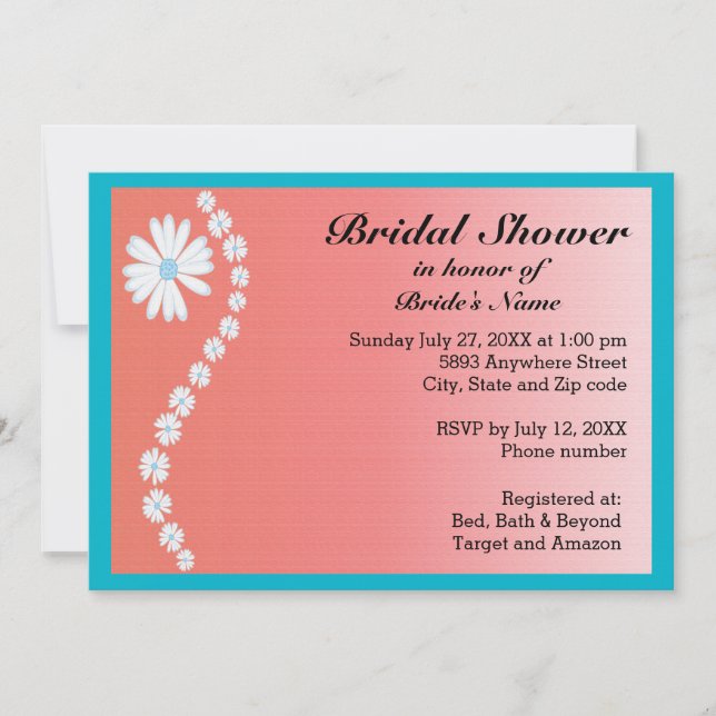 Daisies on Pink Background Bridal Shower Invite (Front)