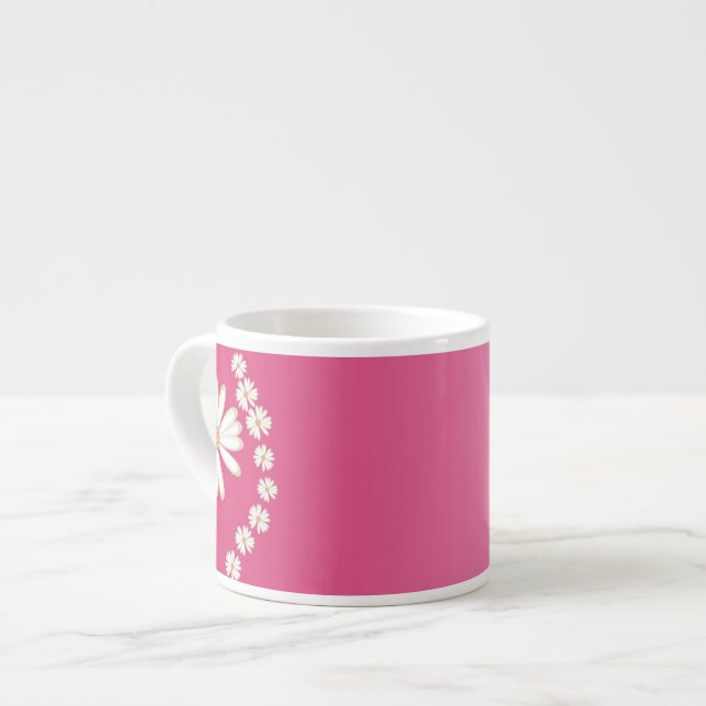 Daisies on Pink Espresso Mug (Front Left)