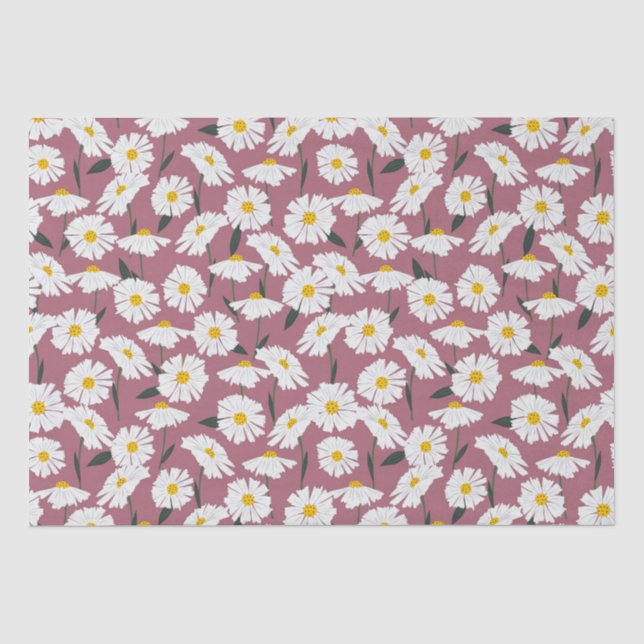 Daisies on pink tissue paper (Front)