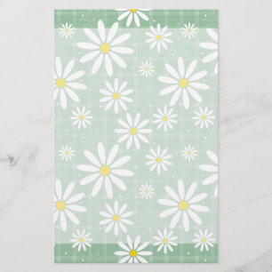 Daisies on Plaid Stationery