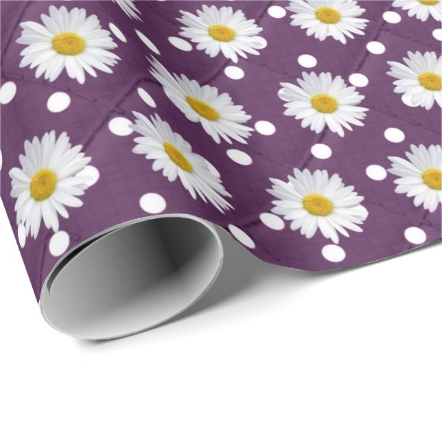 daisies on polka dots wrapping paper (Roll Corner)