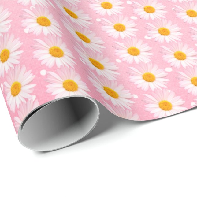 daisies on polka dots wrapping paper (Roll Corner)