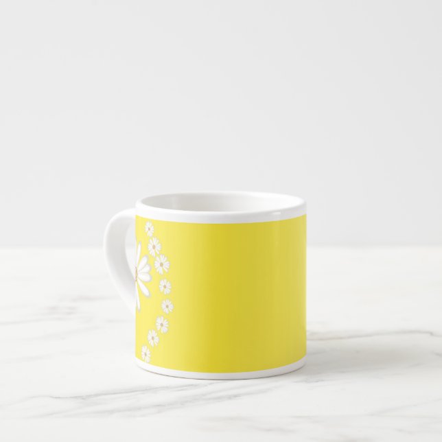 Daisies on Yellow Espresso Mug (Front Left)