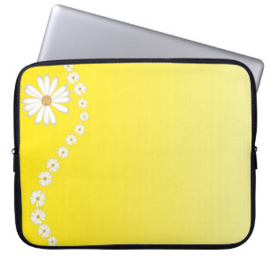 Daisies On Yellow Laptop Computer Sleeve