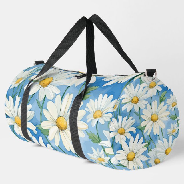 Daisies Pattern Duffle Bag (Left Corner)