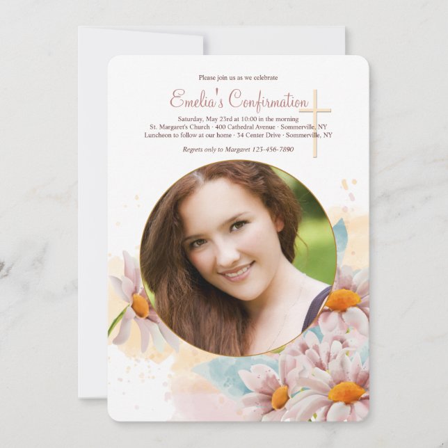 Daisies Photo Invitation (Front)