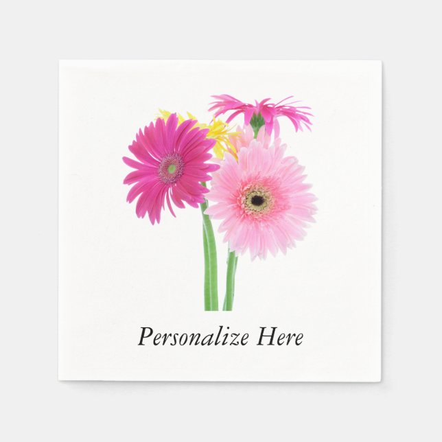 Daisies Pink Napkin (Front)