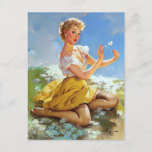 Daisies Pinup Postcard