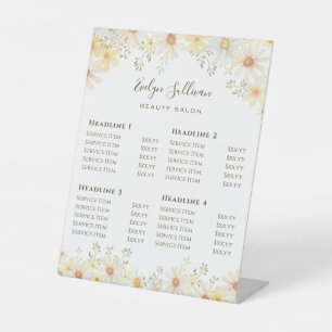Daisies Price List Pedestal Sign