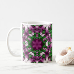 Daisies Purple and Green Fractal Art Coffee Mug