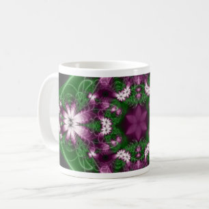 Daisies   Purple and Green Fractal Art Wrap Coffee Mug
